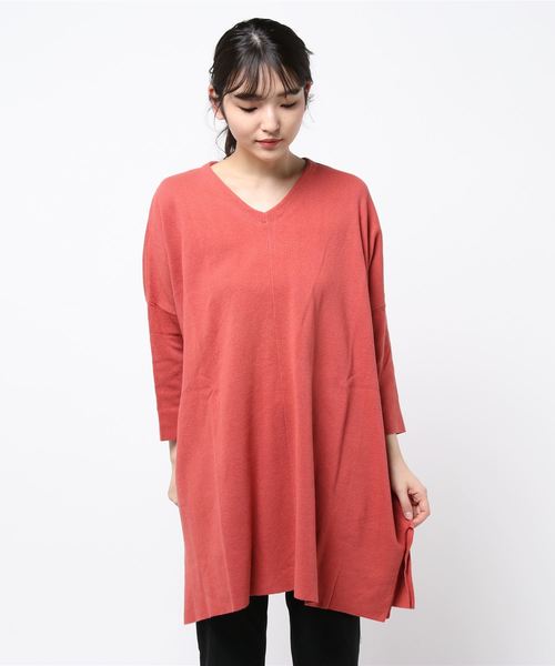 BELLUNA(ベルーナ)の「ゆったりドレープニットチュニック(チュニック・レディース・ネイビー/ピンク/ミント/ダークブルー/コーラル・MEDIUM/LARGE/X-LARGE)」の20枚目の写真