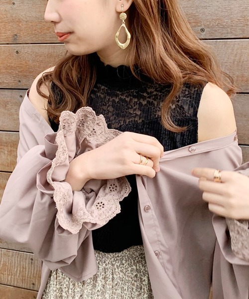 apres jour(アプレジュール)の「レースプリーツハイネックタンク【ZOZOTOWN限定アイテム】(タンクトップ・レディース・ブラック/オフホワイト/ライトベージュ・フリー)」の11枚目の写真