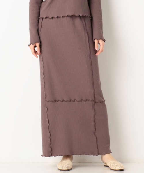 archives（アルシーヴ）の「【setupにも】アウトメローパネル切替スカート（スカート・レディース・オフホワイト/ブラウン/グリーン・MEDIUM）」の2枚目の写真