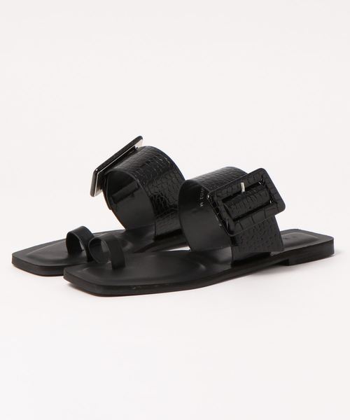 Cheek(チーク)の「ベルトトングサンダル(サンダル・レディース・ブラック/ベージュ・MEDIUM/LARGE)」の8枚目の写真