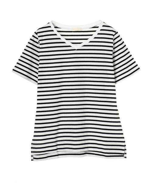 earth music&ecology（アースミュージックアンドエコロジー）の「Vネックプルオーバー ＊（Tシャツ/カットソー・レディース・オフホワイト/その他7/グレイッシュベージュ/ブラック/ダークグリーン/ネイビー・FREE）」の10枚目の写真