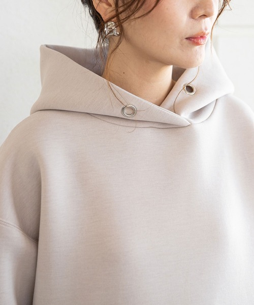 rectangle(レクタングル)の「スウェットボンディングパーカー(パーカー・レディース・モカ/ベージュ/ブラック/ブラウン/グレー/ブルー/カーキ/ネイビー/ピンク・MEDIUM/LARGE)」の17枚目の写真