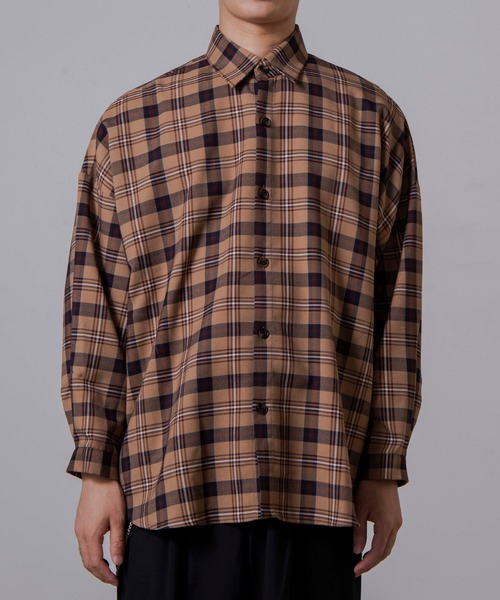 WEGO(ウィゴー)の「WEGO/TRチェックビッグシルエットシャツ(シャツ/ブラウス・メンズ・ブラウン系その他2/ブラウン系その他3/ベージュ系その他2・MEDIUM/LARGE)」の18枚目の写真