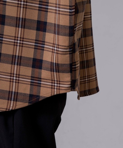 WEGO(ウィゴー)の「WEGO/TRチェックビッグシルエットシャツ(シャツ/ブラウス・メンズ・ブラウン系その他2/ブラウン系その他3/ベージュ系その他2・MEDIUM/LARGE)」の14枚目の写真