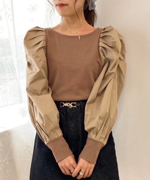 apres jour(アプレジュール)の「袖コンシャスバックリボントップス【ZOZOTOWN限定アイテム】(Tシャツ/カットソー・レディース・モカ/オフホワイト・フリー/X-LARGE)」の7枚目の写真