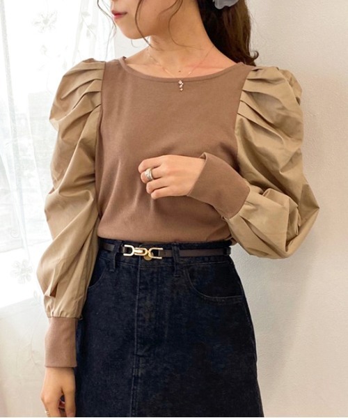apres jour(アプレジュール)の「袖コンシャスバックリボントップス【ZOZOTOWN限定アイテム】(Tシャツ/カットソー・レディース・モカ/オフホワイト・フリー/X-LARGE)」の8枚目の写真
