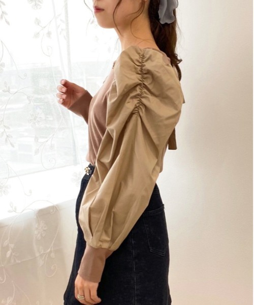apres jour(アプレジュール)の「袖コンシャスバックリボントップス【ZOZOTOWN限定アイテム】(Tシャツ/カットソー・レディース・モカ/オフホワイト・フリー/X-LARGE)」の9枚目の写真