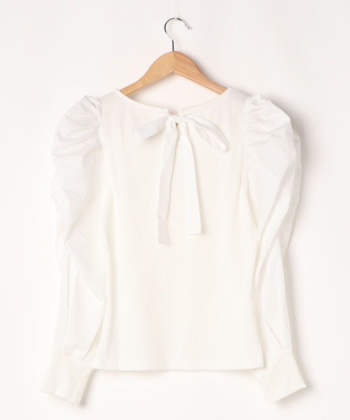 apres jour(アプレジュール)の「袖コンシャスバックリボントップス【ZOZOTOWN限定アイテム】(Tシャツ/カットソー・レディース・モカ/オフホワイト・フリー/X-LARGE)」の13枚目の写真