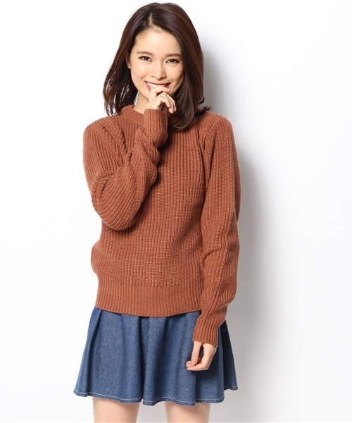 Kastane（カスタネ）の「【Kastane】畦プルオーバー（ニット/セーター・レディース・ブラウン/ブラック/オレンジ/ネイビー/アイボリー/グレー/ベージュ・FREE）」の13枚目の写真