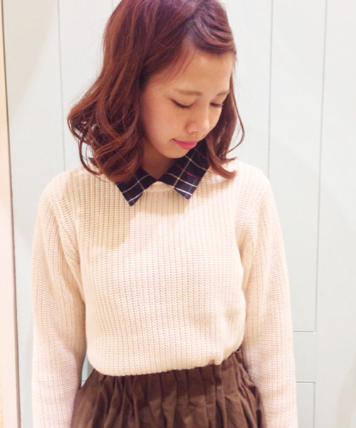 Kastane（カスタネ）の「【Kastane】畦プルオーバー（ニット/セーター・レディース・ブラウン/ブラック/オレンジ/ネイビー/アイボリー/グレー/ベージュ・FREE）」の15枚目の写真