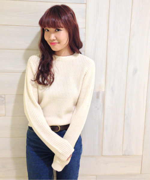 Kastane（カスタネ）の「【Kastane】畦プルオーバー（ニット/セーター・レディース・ブラウン/ブラック/オレンジ/ネイビー/アイボリー/グレー/ベージュ・FREE）」の16枚目の写真