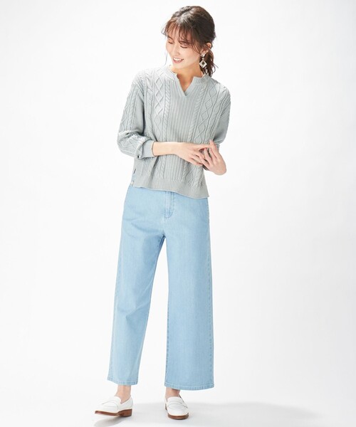 J.PRESS(ジェイプレス)の「【洗える】8.5オンス ストレッチ デニムパンツ(デニムパンツ・レディース・ホワイト系/ネイビー系/サックスブルー系・T15/T17/T13)」の18枚目の写真