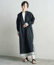【Cardo Fabrica】カルドファブリカ クロスステッチ刺繍 チュニック cardo fabrica カルドファブリカ リネン刺繍×ピンタックプリーツ