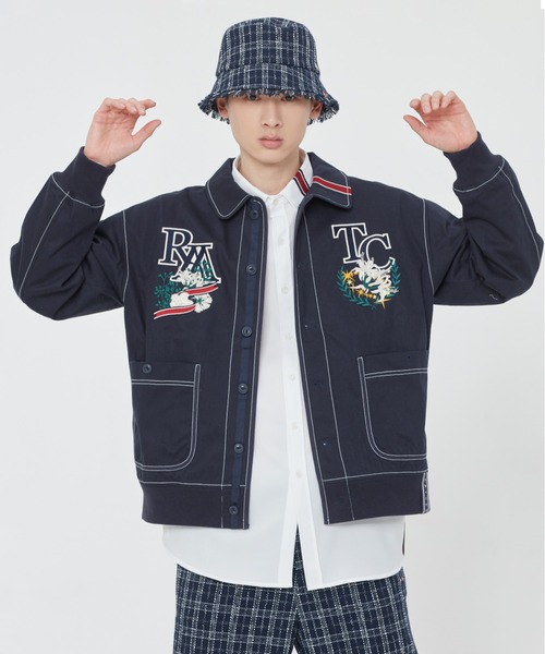 ROMANTIC CROWN（ロマンティッククラウン）の「【ROMANTIC CROWN】RMTC CLUB CARDIGAN / ロマンティッククラウン クラブ ロゴ レタードカーディガン（カーディガン/ボレロ・メンズ・オートミール/ネイビー・X-LARGE/MEDIUM/SMALL/LARGE）」の18枚目の写真
