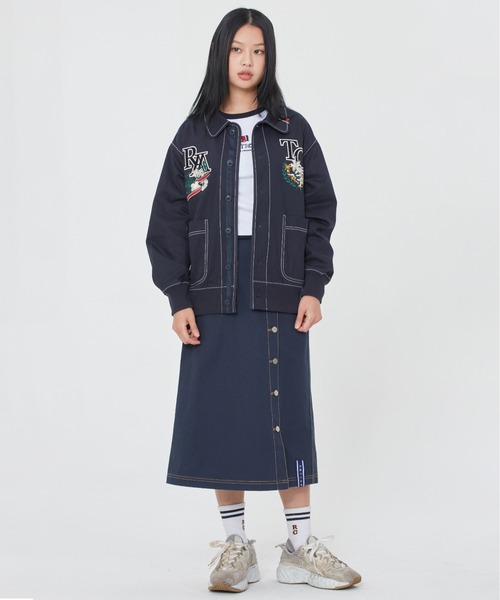 ROMANTIC CROWN（ロマンティッククラウン）の「【ROMANTIC CROWN】RMTC CLUB CARDIGAN / ロマンティッククラウン クラブ ロゴ レタードカーディガン（カーディガン/ボレロ・メンズ・オートミール/ネイビー・X-LARGE/MEDIUM/SMALL/LARGE）」の5枚目の写真