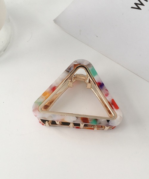 florist（フローリスト）の「アセチのべっ甲さんかくヘアクリップ（バレッタ/ヘアクリップ・レディース・ピンク/ベージュ/マルチ/ブラック/ブルー・FREE）」の5枚目の写真