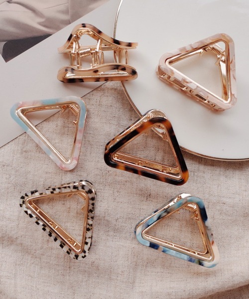 florist（フローリスト）の「アセチのべっ甲さんかくヘアクリップ（バレッタ/ヘアクリップ・レディース・ピンク/ベージュ/マルチ/ブラック/ブルー・FREE）」の8枚目の写真