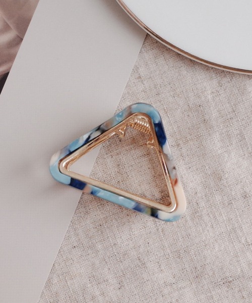 florist（フローリスト）の「アセチのべっ甲さんかくヘアクリップ（バレッタ/ヘアクリップ・レディース・ピンク/ベージュ/マルチ/ブラック/ブルー・FREE）」の10枚目の写真