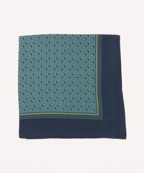 Lui's（ルイス）の「小紋柄シルクスカーフ（ストール/ショール・メンズ・グリーン・FREE）」の2枚目の写真
