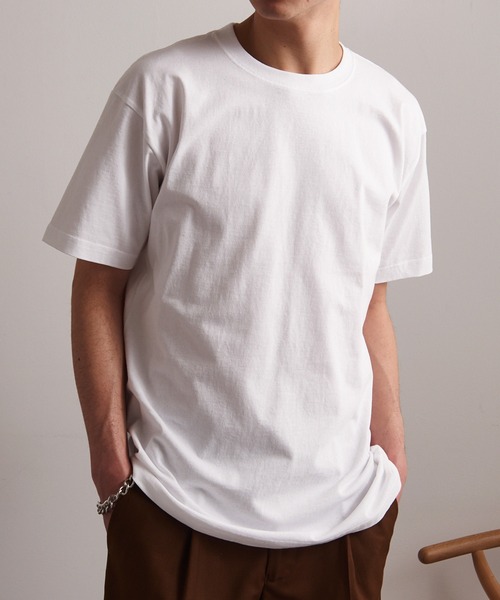 CROSS & STITCH(クロスステッチ)の「【Cross&Stitch】6.2オンス オープンエンド ヘビーウェイト 半袖無地Tシャツ マックスウェイト 厚手 OE1116(Tシャツ/カットソー・メンズ・ホワイト/ブラック/ベージュ/グリーン・S/M/L/XL/XXL)」の5枚目の写真