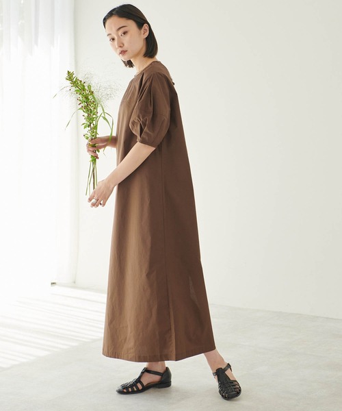 新品未使用　スナイデル♡サテンパフスリーブワンピース　ブラウン forksy.】パフスリーブバックスリットワンピース forksy.│MONO-MART