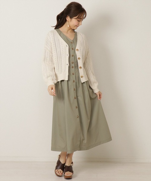 WILLSELECTION（ウィルセレクション）の「透かし柄バックレースアップカーディガン（カーディガン/ボレロ・レディース・アイボリー/ピンク・MEDIUM）」の6枚目の写真