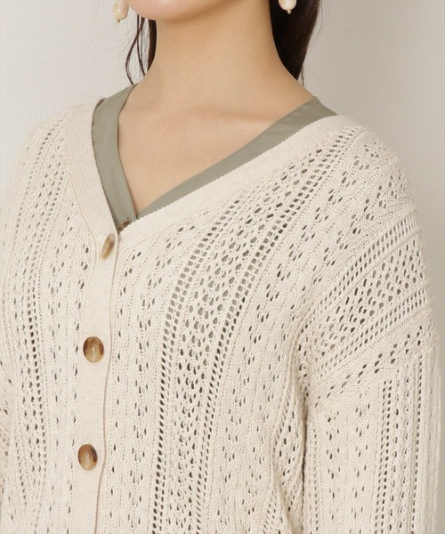 WILLSELECTION（ウィルセレクション）の「透かし柄バックレースアップカーディガン（カーディガン/ボレロ・レディース・アイボリー/ピンク・MEDIUM）」の17枚目の写真