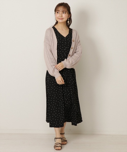 WILLSELECTION（ウィルセレクション）の「透かし柄バックレースアップカーディガン（カーディガン/ボレロ・レディース・アイボリー/ピンク・MEDIUM）」の5枚目の写真