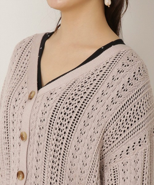 WILLSELECTION（ウィルセレクション）の「透かし柄バックレースアップカーディガン（カーディガン/ボレロ・レディース・アイボリー/ピンク・MEDIUM）」の16枚目の写真