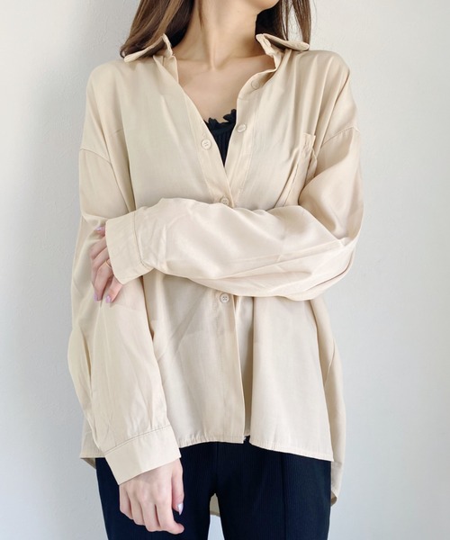 CLEA（クレア）の「サテンシャツ（シャツ/ブラウス・レディース・ホワイト/アイボリー/ミント・FREE）」の16枚目の写真