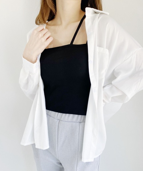 CLEA（クレア）の「サテンシャツ（シャツ/ブラウス・レディース・ホワイト/アイボリー/ミント・FREE）」の18枚目の写真