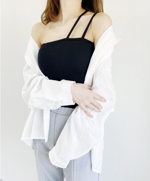 CLEA（クレア）の「サテンシャツ（シャツ/ブラウス・レディース・ホワイト/アイボリー/ミント・FREE）」の14枚目の写真