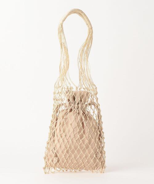 green label relaxing(グリーンレーベルリラクシング)の「◆FFC メッシュ バッグ(トートバッグ・レディース・ダークブラウン/オフホワイト/ピンク/イエロー/ケリー・FREE)」の2枚目の写真