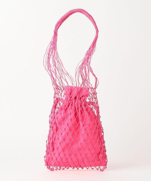 green label relaxing(グリーンレーベルリラクシング)の「◆FFC メッシュ バッグ(トートバッグ・レディース・ダークブラウン/オフホワイト/ピンク/イエロー/ケリー・FREE)」の15枚目の写真