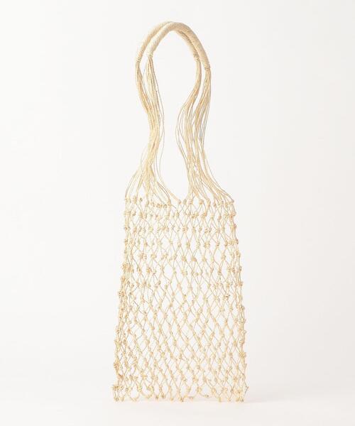 green label relaxing(グリーンレーベルリラクシング)の「◆FFC メッシュ バッグ(トートバッグ・レディース・ダークブラウン/オフホワイト/ピンク/イエロー/ケリー・FREE)」の6枚目の写真