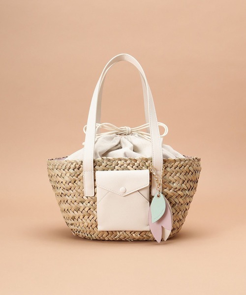 Samantha Thavasa(サマンサタバサ)の「レターポケット バケットトートバッグ 小サイズ(トートバッグ・レディース・ホワイト/ブラウン/ピンク・FREE)」の19枚目の写真