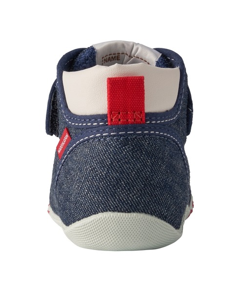 MIKI HOUSE（ミキハウス）の「mロゴファーストベビーシューズ（ベビーシューズ/ベビーソックス・キッズ・レッド/インディゴブルー/マルチ/ホワイト・11.5/13cm/12cm/13.5/12.5）」の5枚目の写真