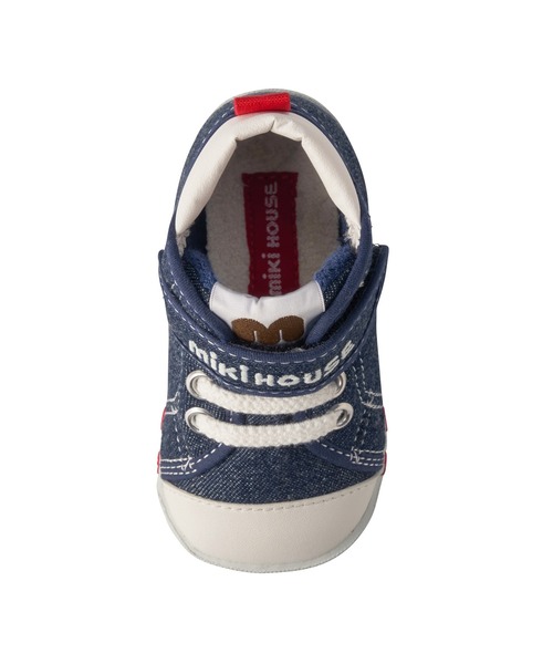 MIKI HOUSE（ミキハウス）の「mロゴファーストベビーシューズ（ベビーシューズ/ベビーソックス・キッズ・レッド/インディゴブルー/マルチ/ホワイト・11.5/13cm/12cm/13.5/12.5）」の6枚目の写真