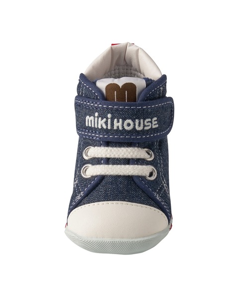 MIKI HOUSE（ミキハウス）の「mロゴファーストベビーシューズ（ベビーシューズ/ベビーソックス・キッズ・レッド/インディゴブルー/マルチ/ホワイト・11.5/13cm/12cm/13.5/12.5）」の9枚目の写真