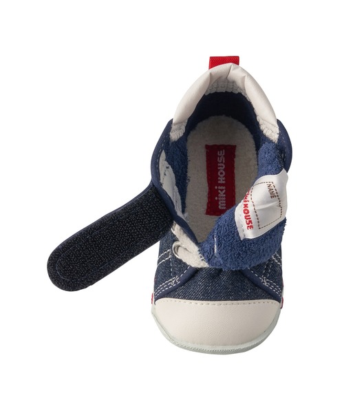 MIKI HOUSE（ミキハウス）の「mロゴファーストベビーシューズ（ベビーシューズ/ベビーソックス・キッズ・レッド/インディゴブルー/マルチ/ホワイト・11.5/13cm/12cm/13.5/12.5）」の10枚目の写真