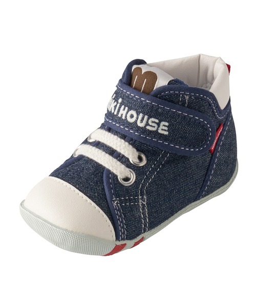 MIKI HOUSE（ミキハウス）の「mロゴファーストベビーシューズ（ベビーシューズ/ベビーソックス・キッズ・レッド/インディゴブルー/マルチ/ホワイト・11.5/13cm/12cm/13.5/12.5）」の11枚目の写真