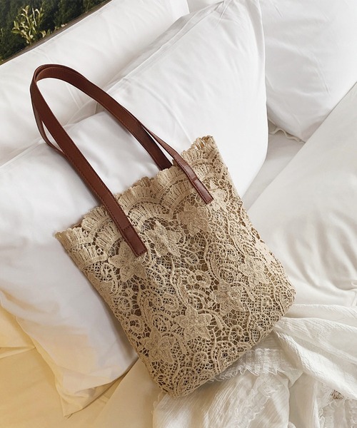 TABI PAL（タビパル）の「ポーチ付きレース刺繍トートバッグ（トートバッグ・レディース・ベージュ/ホワイト・FREE）」の13枚目の写真
