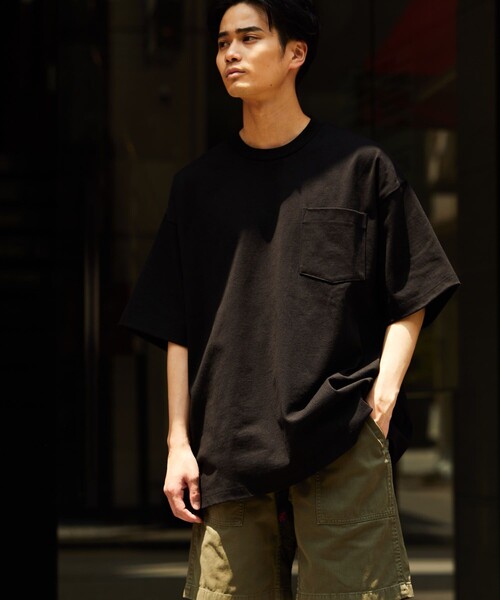 FREAK'S STORE（フリークスストア）の「HEAVY WEIGHT CREW POCKET TEE/ヘビーウェイト クルーネック ポケット Tシャツ/ヘビーオンス/ビックシルエット（Tシャツ/カットソー・メンズ・ホワイト/ブラック/ベージュ/モスグリーン/チャコール・SMALL/MEDIUM/LARGE）」の22枚目の写真