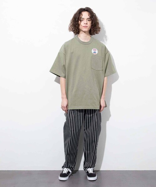 FREAK'S STORE（フリークスストア）の「HEAVY WEIGHT CREW POCKET TEE/ヘビーウェイト クルーネック ポケット Tシャツ/ヘビーオンス/ビックシルエット（Tシャツ/カットソー・メンズ・ホワイト/ブラック/ベージュ/モスグリーン/チャコール・SMALL/MEDIUM/LARGE）」の12枚目の写真