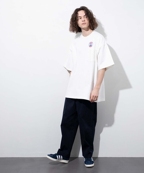 FREAK'S STORE（フリークスストア）の「HEAVY WEIGHT CREW POCKET TEE/ヘビーウェイト クルーネック ポケット Tシャツ/ヘビーオンス/ビックシルエット（Tシャツ/カットソー・メンズ・ホワイト/ブラック/ベージュ/モスグリーン/チャコール・SMALL/MEDIUM/LARGE）」の9枚目の写真