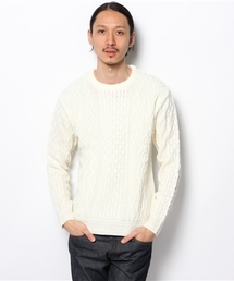 GIORDANO | [GIORDANO]ローゲージフィッシャーマンクルーネックニット(ニット/セーター)