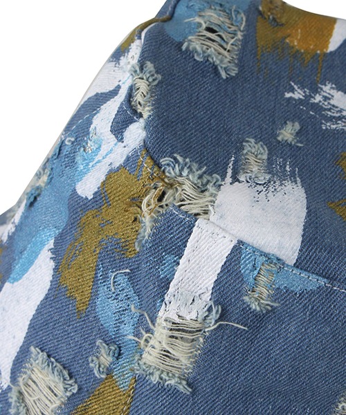 me+em select（ミームセレクト）の「ペイントデニムバケットハット【サイズ調節可能】（ハット・レディース・ライトブルー/ネイビー/ダークブルー・FREE）」の22枚目の写真