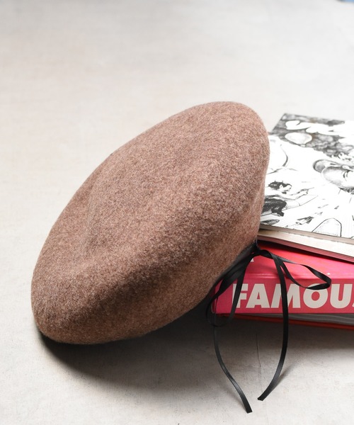 Minnetonka(ミネトンカ)の「/MINNETONKA/MT PIPNG BASQUE BERET(ハンチング/ベレー帽・レディース・ブラック/ブラウン/ベージュ系・FREE)」の3枚目の写真