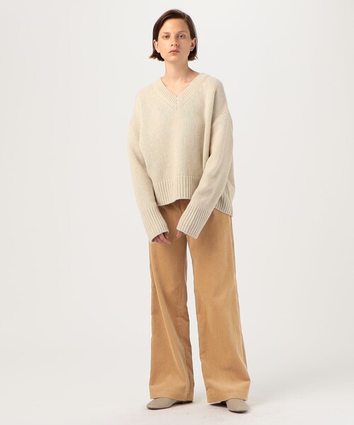 ギャルリーヴィー オーバーサイズニット ベージュ GALERIE VIE（ギャルリー ヴィー）の「ファインウール Vネック