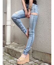 GYDA | M/Wサイドリップドスキニーデニムパンツ(デニムパンツ)